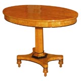 Early 19th Century Biedermeier Birch Oval Center Side Table